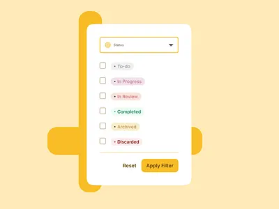 Filter Dropdown checklist dropdown filter modal pill popup search status status chips tabs ux