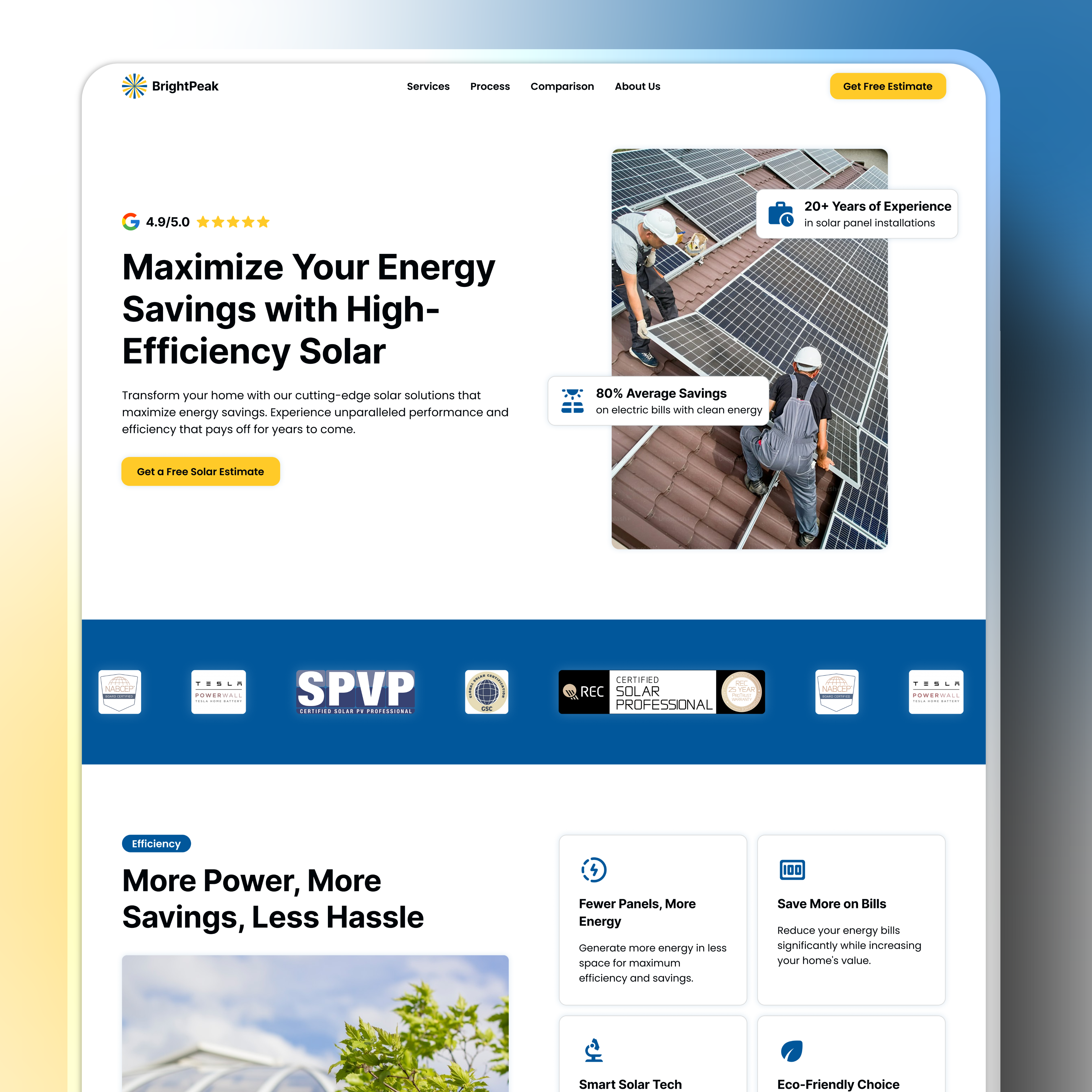 Bright Peak Solar ✨ | High-Efficiency Solar Website Design landing page modern solar solar company website solar landing page solar web design solar website solar website design solar website template web design website design
