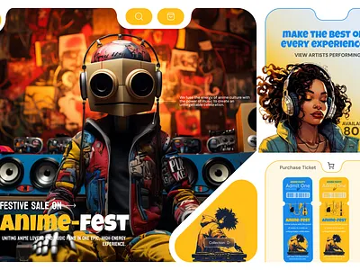 An eye-catching fusion of anime aesthetics design graphic design inspiration ui