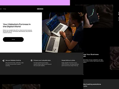 Free- Black Hosting Landing page adobexd