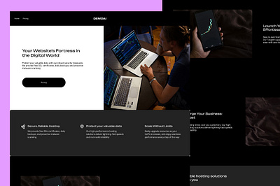 Free- Black Hosting Landing page adobexd