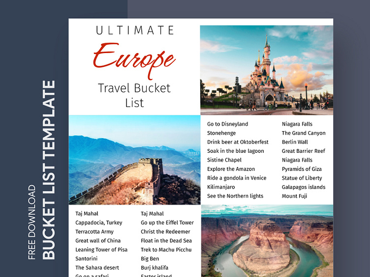 Travel Bucket List Template