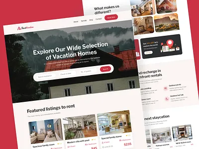 RentVendon – Vacation Rental Website UI creativeprocess designersofdribbble designfeedback designinspiration interactiondesign landing page moderndesign realestatedesign travelappdesign ui uiux visualdesign