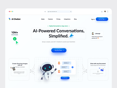 AI Chatbot Landing Page – Modern UI/UX Designer admin theme ai chatbot ai modern designer chat bot designer chatbot chatbot designer chatbot designs inspiration landing landing page designer ui ux ui ux dashboard ui ux designs user dashboard user experience web app web designer website дизайнер uiux веб дизайнер مصمم uiux مصمم مواقع ويب