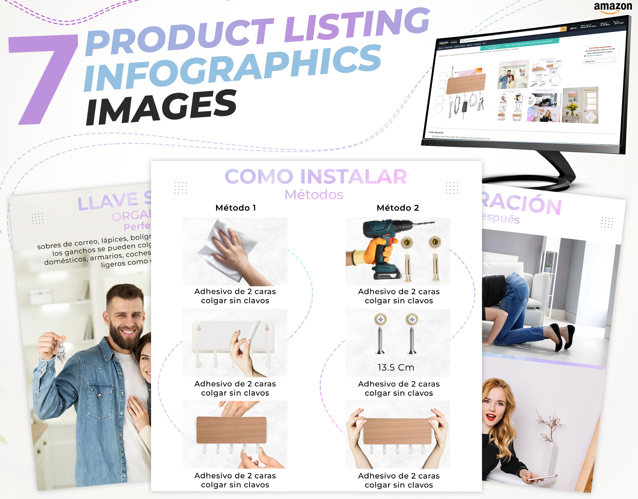 Keys Organizer a content amazon amazon listing ebc graphic design infographic listing listing images product design product listing