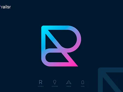 Railsr Logo Redesign concept arrow brand branddesign branding combination mark concept finance growth identity design lettermark logo logoconcept logodesigner logomark logoprocess logprocess r r logo success tech