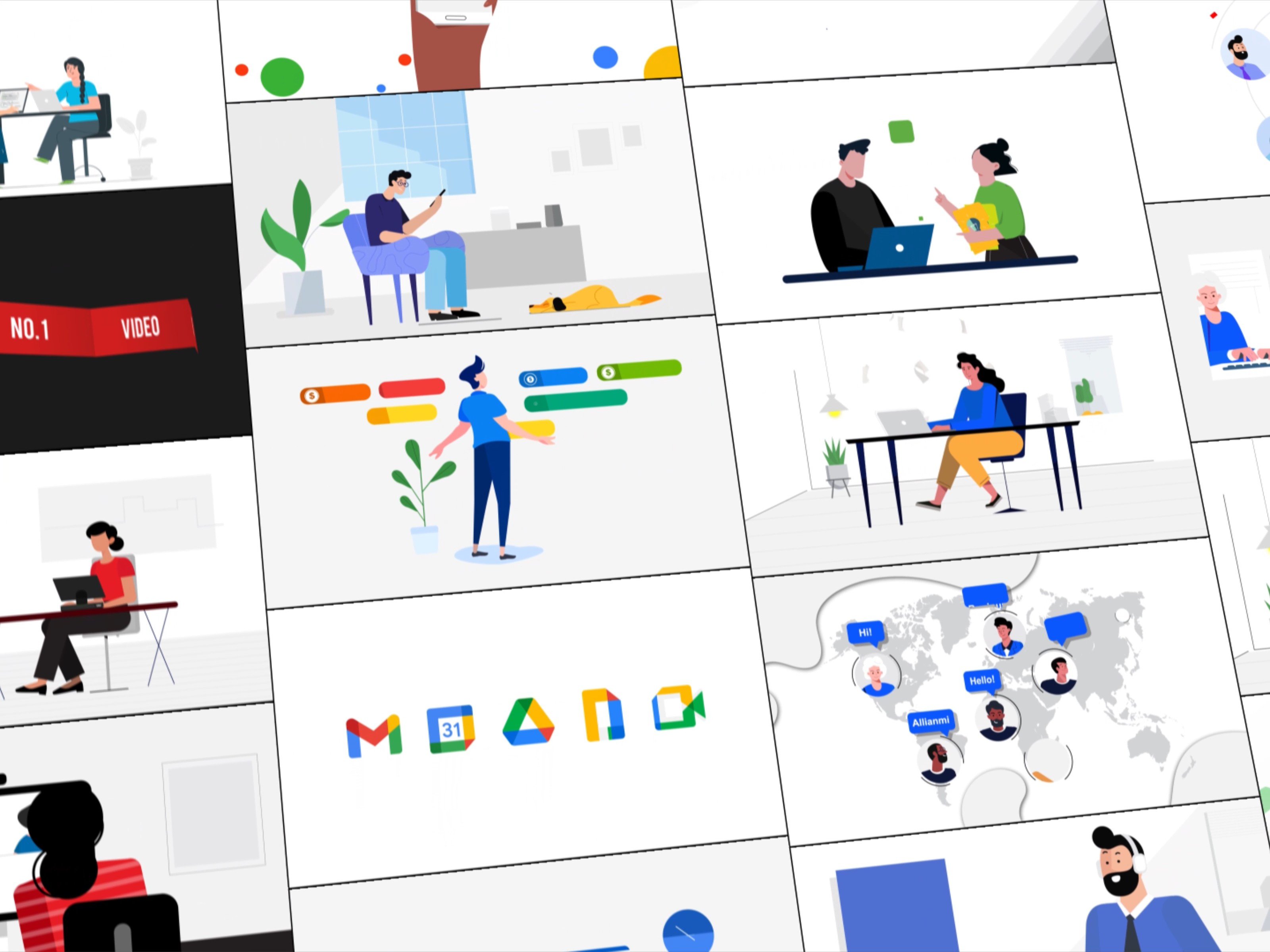 Multiple Videos Interactions animation branding graphic design motion graphics ui