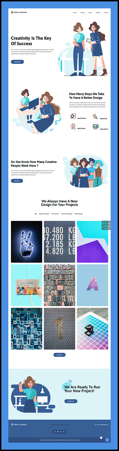 Creative Portfolio Landing Page creative portfolio website design agency branding graphic designer portfolio illustration based ui minimalist design showcase uxui design portfolio