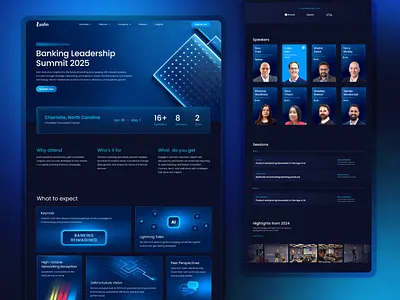 Banking leadership summit - Event landing page darkdesign graphic design webdesign