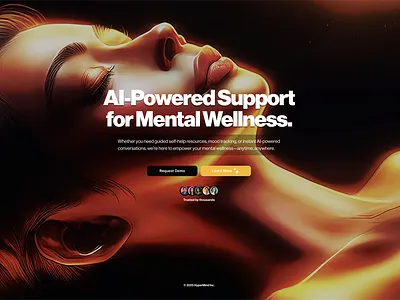 HyperMind—Mental Wellness design framer healthcare hero interactions interface mental smooth ui ux web wellness