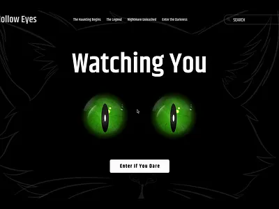 👀 Haunted by a Gaze? 👀 darkcat eyeui glowingeyes halloweenui hauntedui horroreyes linecatui mousedetection mousetracking parallaxanimation parallaxui spookyui webinteraction