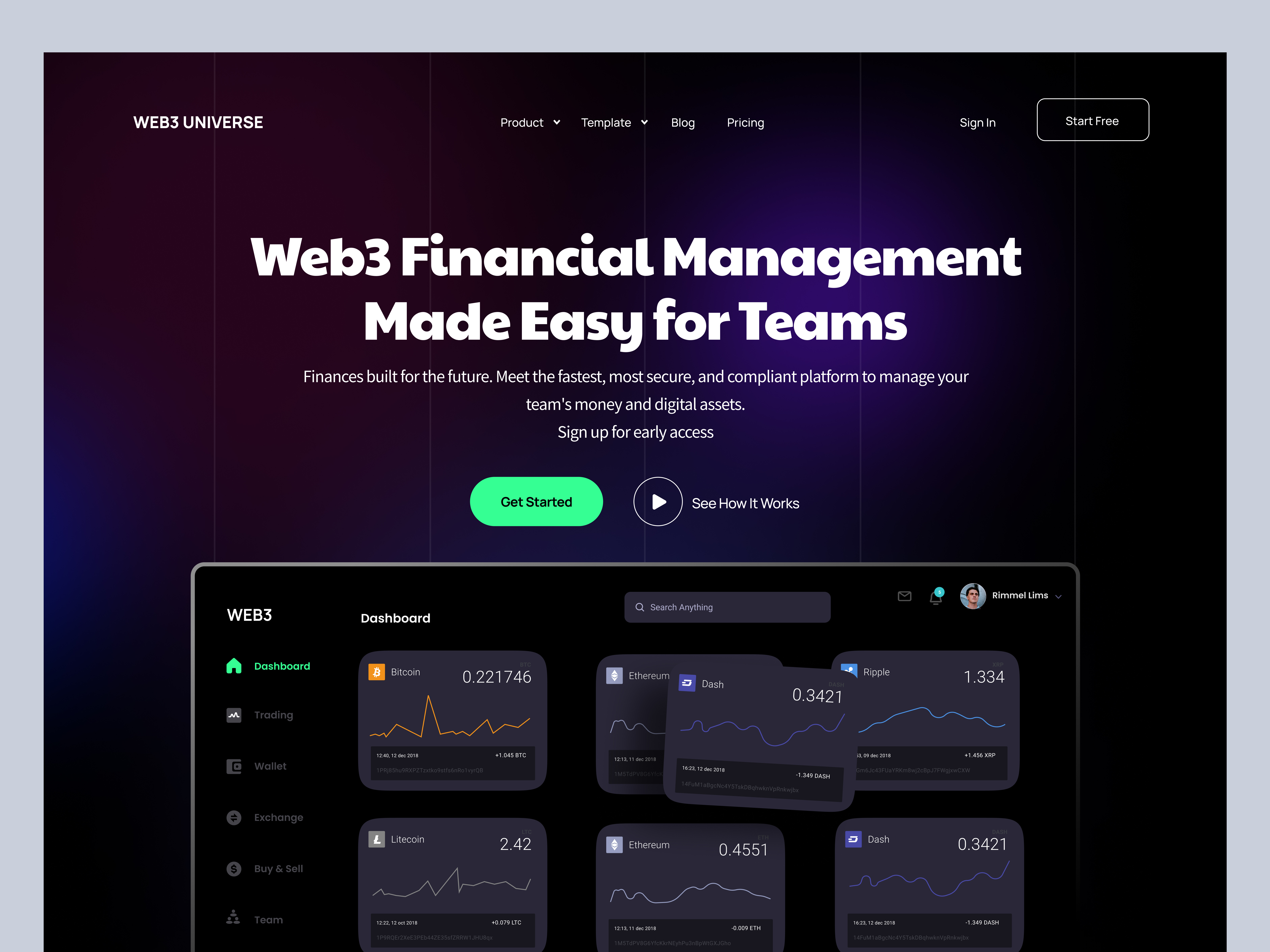 Web3 -Financial Website Design app design blockchain crypto crypto website fintech landing page landingdesign money nft marketplace trade ui ux web web 3.0 web design website