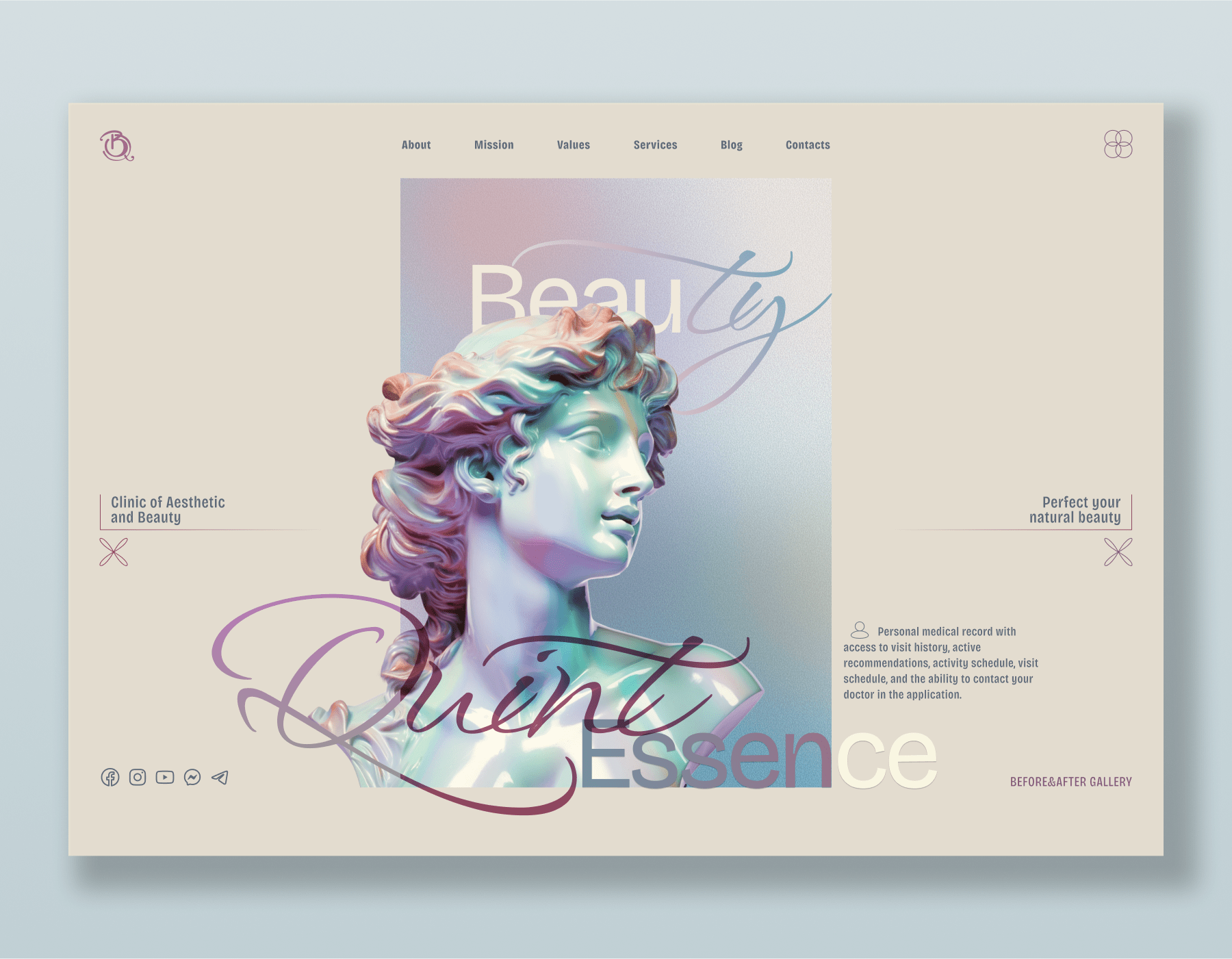 Quintessence Beauty Clinic animation branding dailyui design graphic design illustration motion graphics ui ui ux web design website