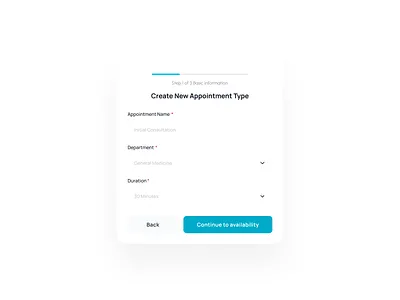 Event Type Modal ai ai agent application color health software tech ui ux