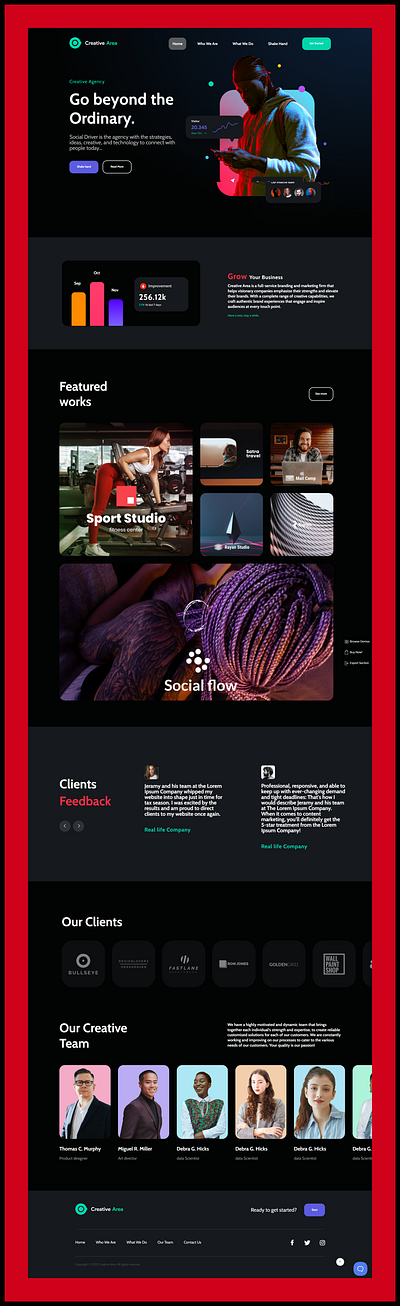Creative Digital Agency Website client testimonials ui creative digital agency graphic design innovative uxui design marketing and branding services ui