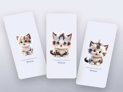 Unexpected Error - Kittens to the Rescue! ai android apple cute error ios mobile ui product design screen ui ux ui design unexpected