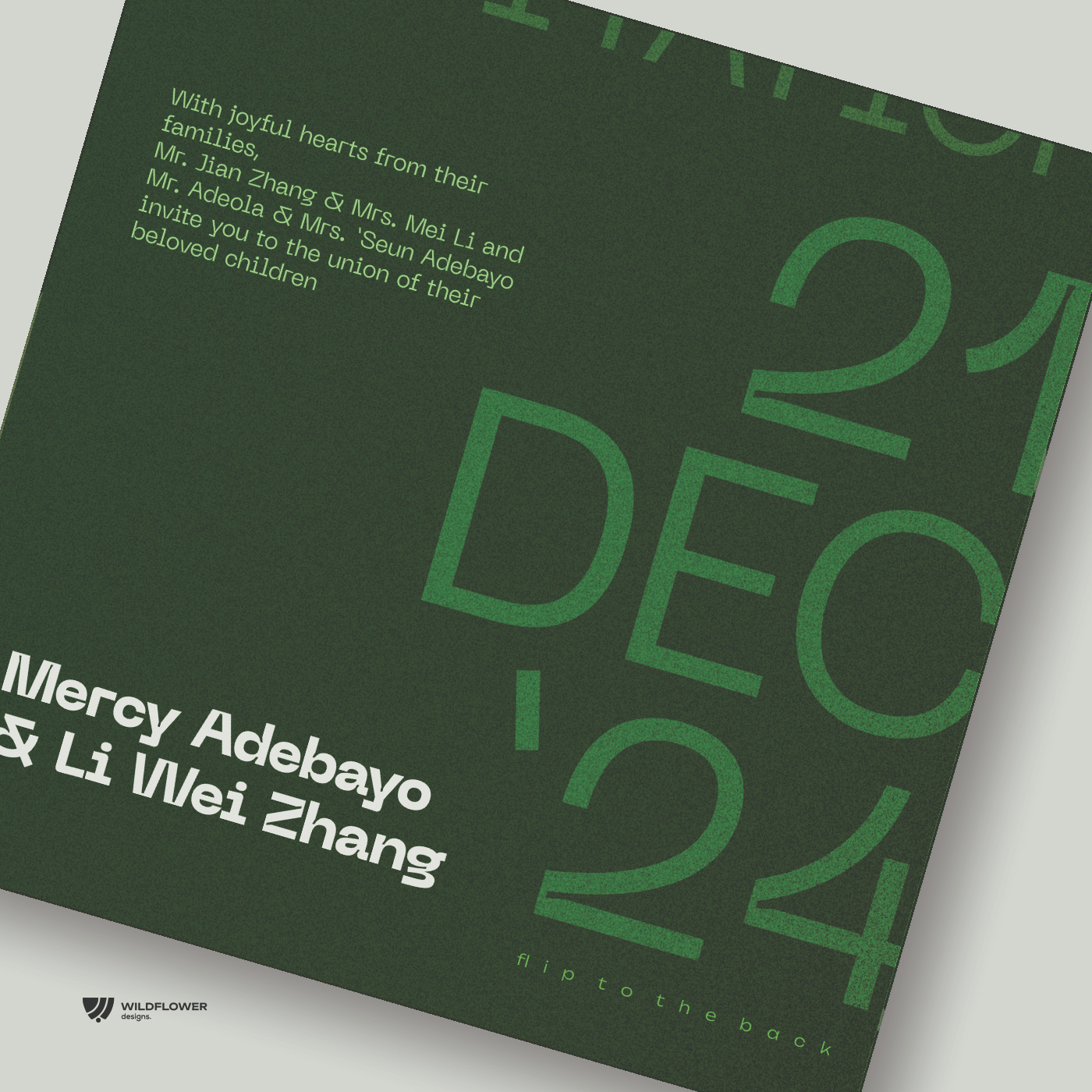 Example of Square Wedding Invitation