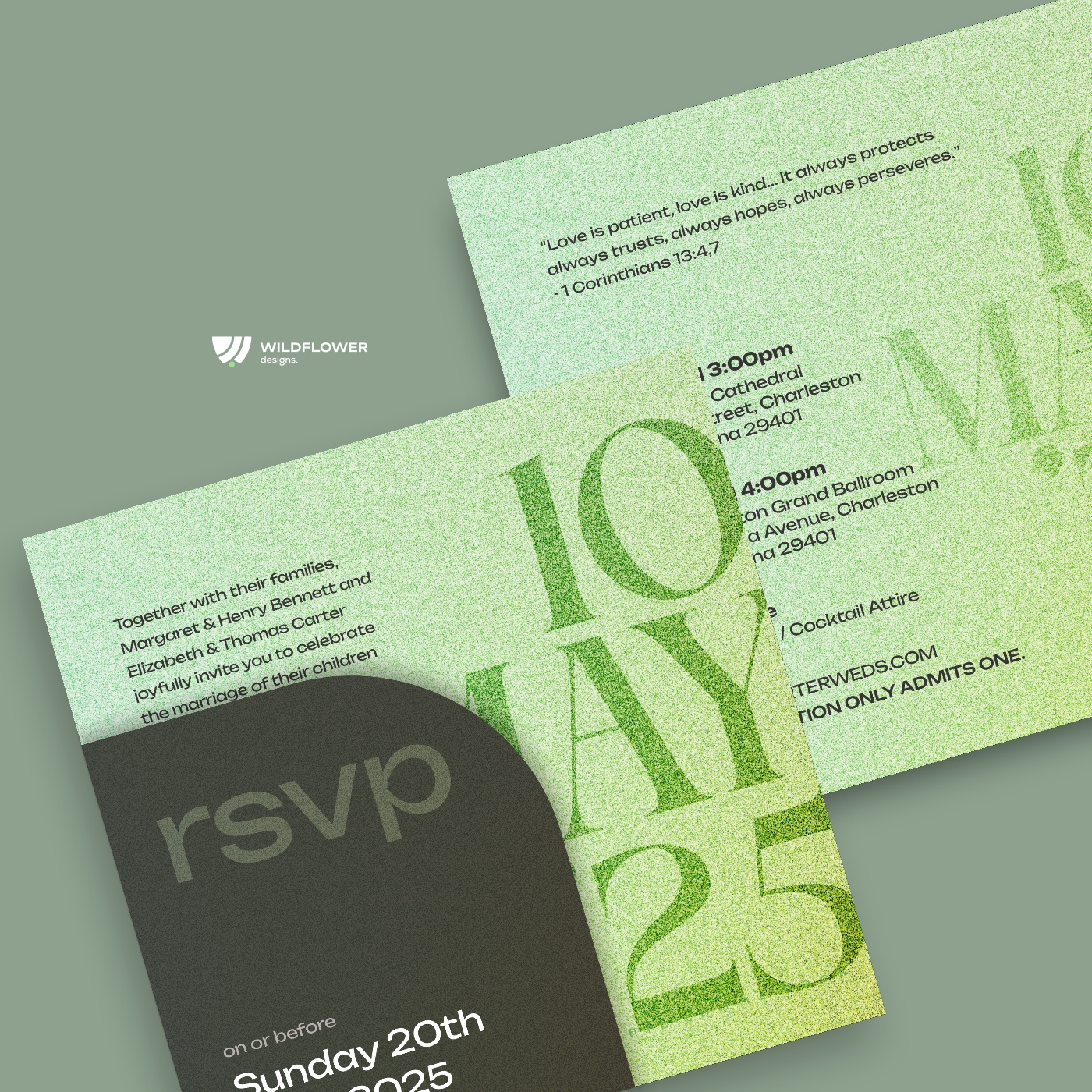 Example of Square Wedding Invitation