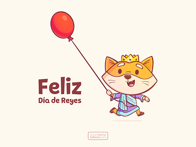 Feliz Día de Reyes balloon caricatura cartoon character children cute digital art dog hiro illustration kids king mexico perro reyes magos shiba shiba inu three kings