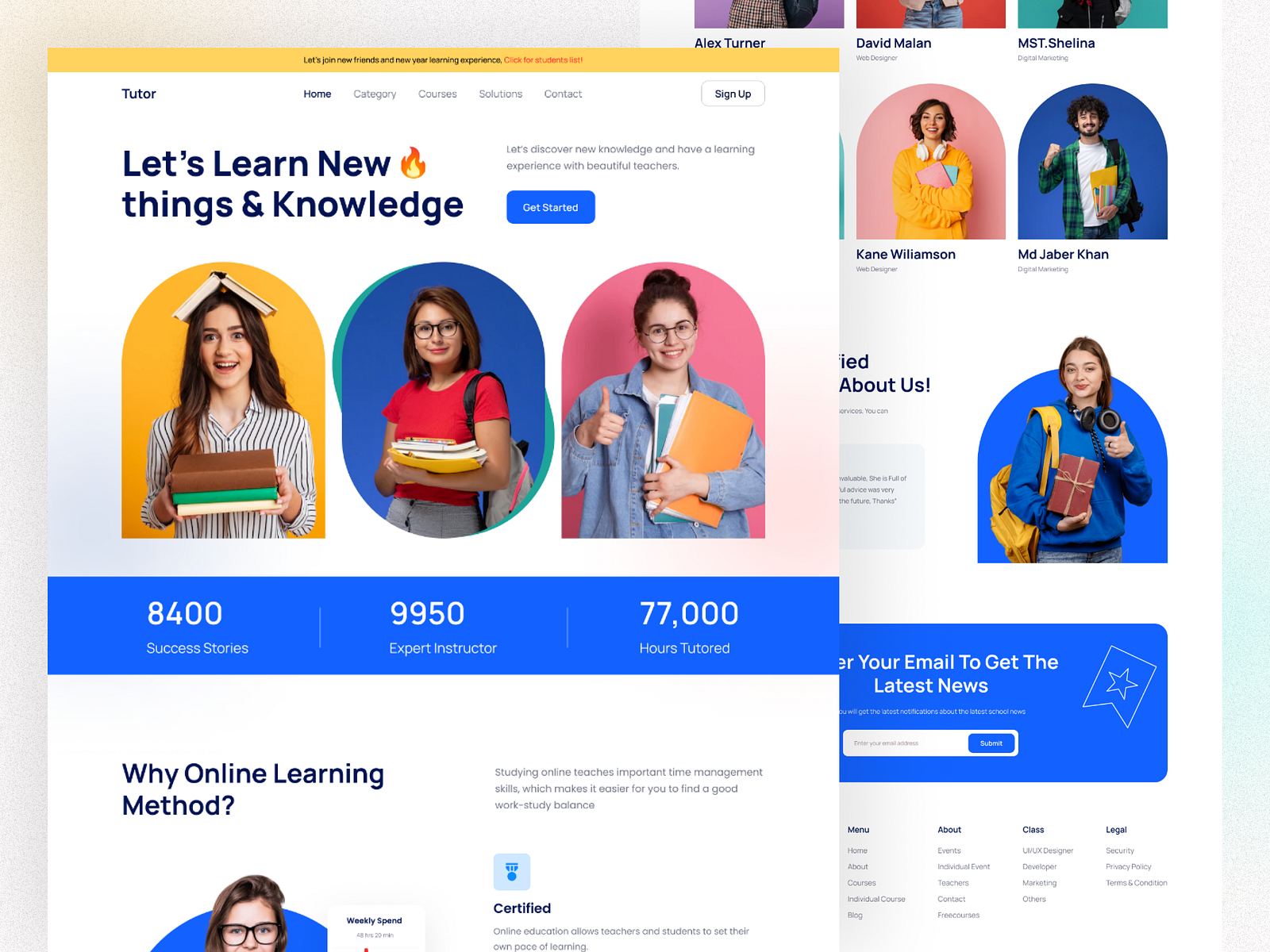 e-learning Website Homepage-Tutor by Foysal for PageX on Dribbble