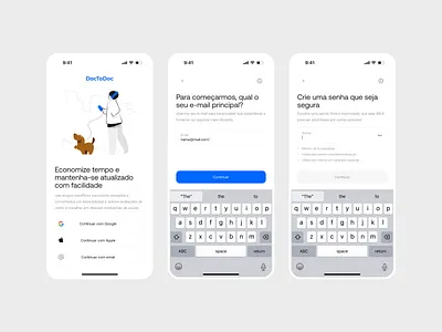DocToDoc - Login / Signup app button clean form header ios login minimal mobile sign in sign up social login text field text input