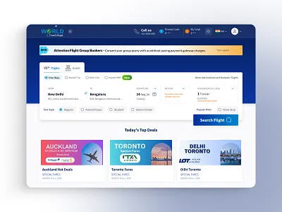 B2B Flight Booking System Homepage designconsistency