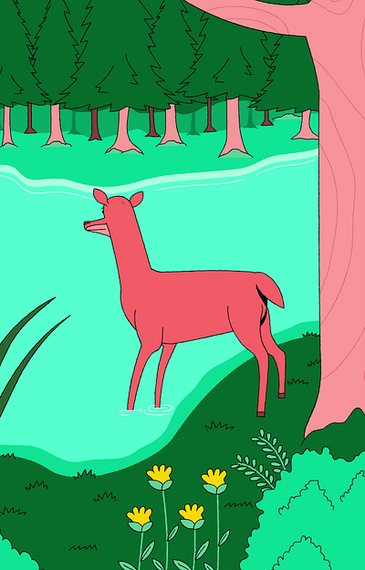 Deer Love Story animation ecard gif illustration love card