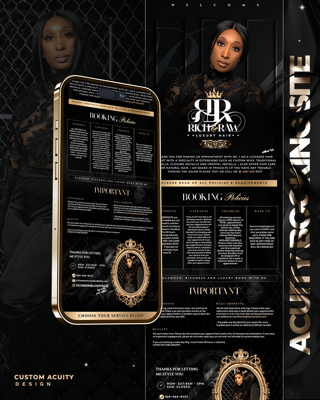 Example of Custom Acuity Scheduling Page Design