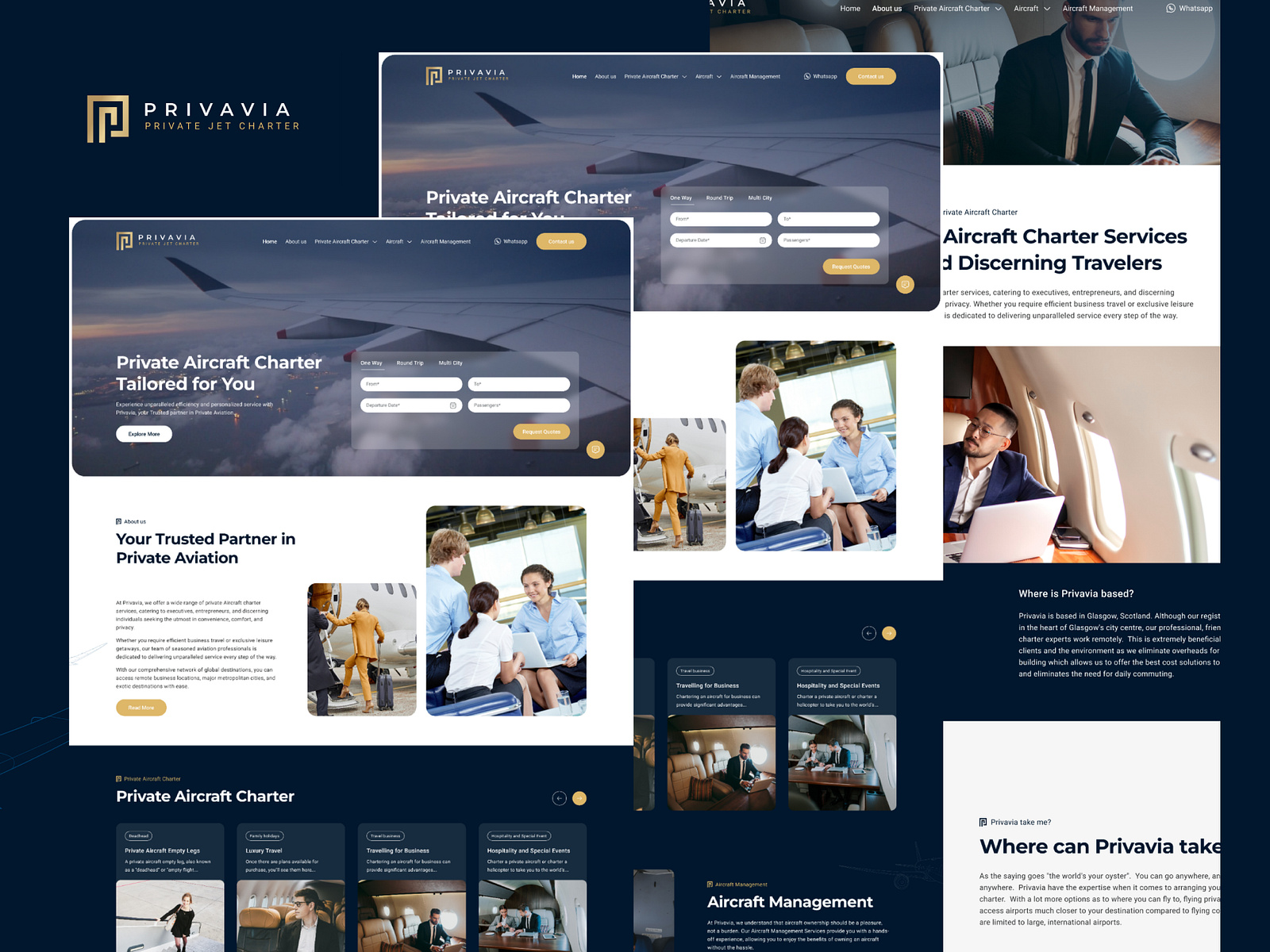 Fly in Luxury – Private Jet Charter Website UI by OceanShark on Dribbble