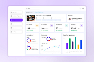 Event Management Dashboard app branding design graphic design illustration logo typography ui ux vector