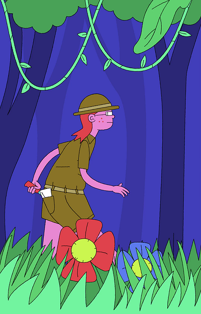 Jungle Chest animation character gif illustration loop