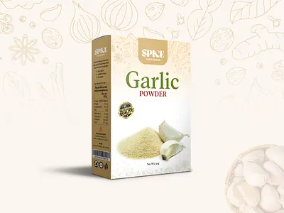 Garlic Powder Packaging Design box design box packaging branding garlic powder harisdesigners netural packaging packaging design powder box design