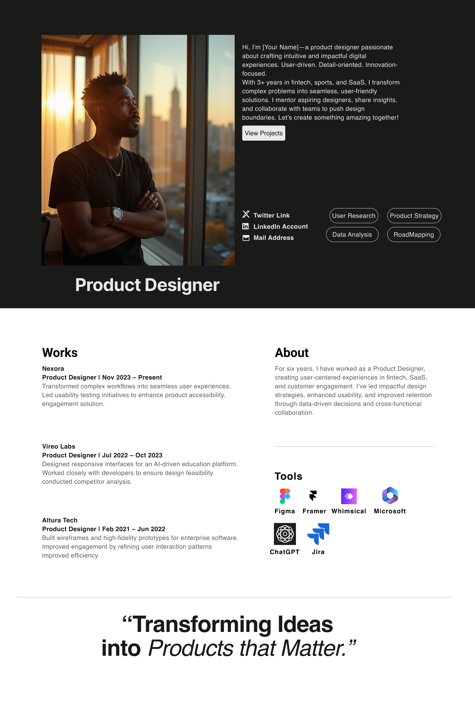 Portfolio Product Designer design portfolio product design ui uiux ux ux design website