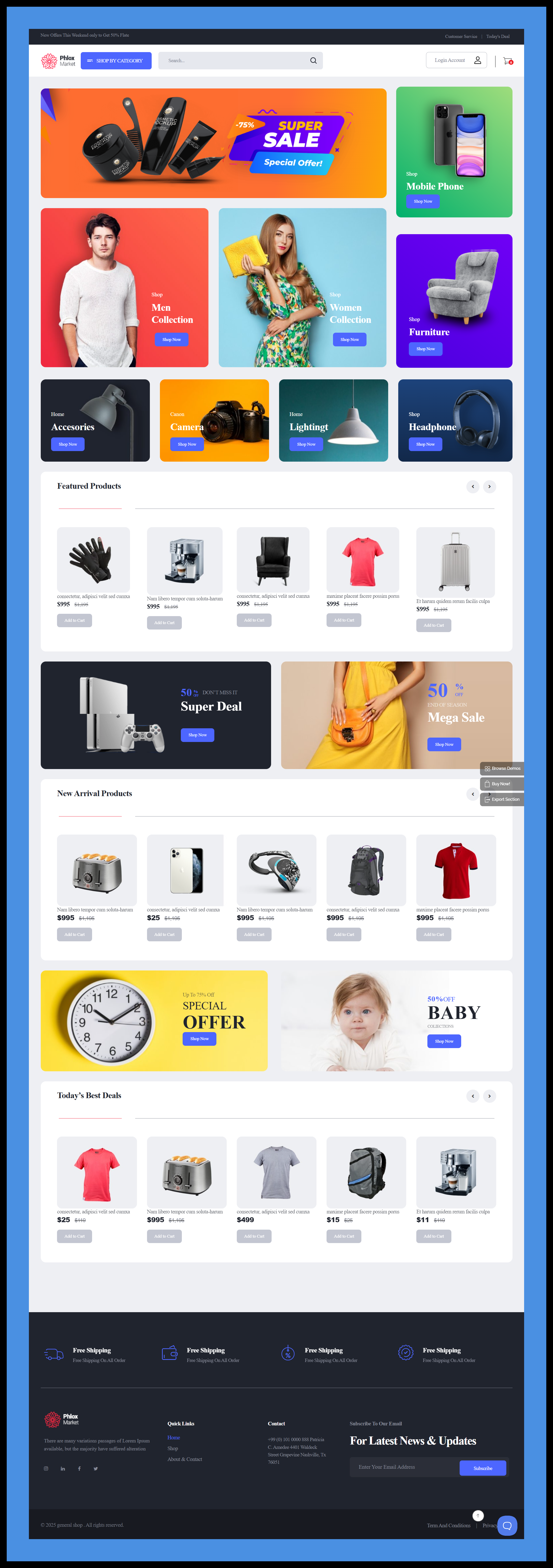 General E-commerce Website Design e commerce website marketplace website design modern online store ui motion graphics online shopping platform ui