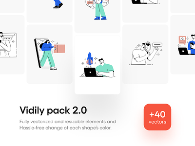 Vidily pack 2.0 | Finance and shopping Illustration pack design finnace gumroad illustraion illustration illustration pack illustrations illustrator piqo shopping ui vector