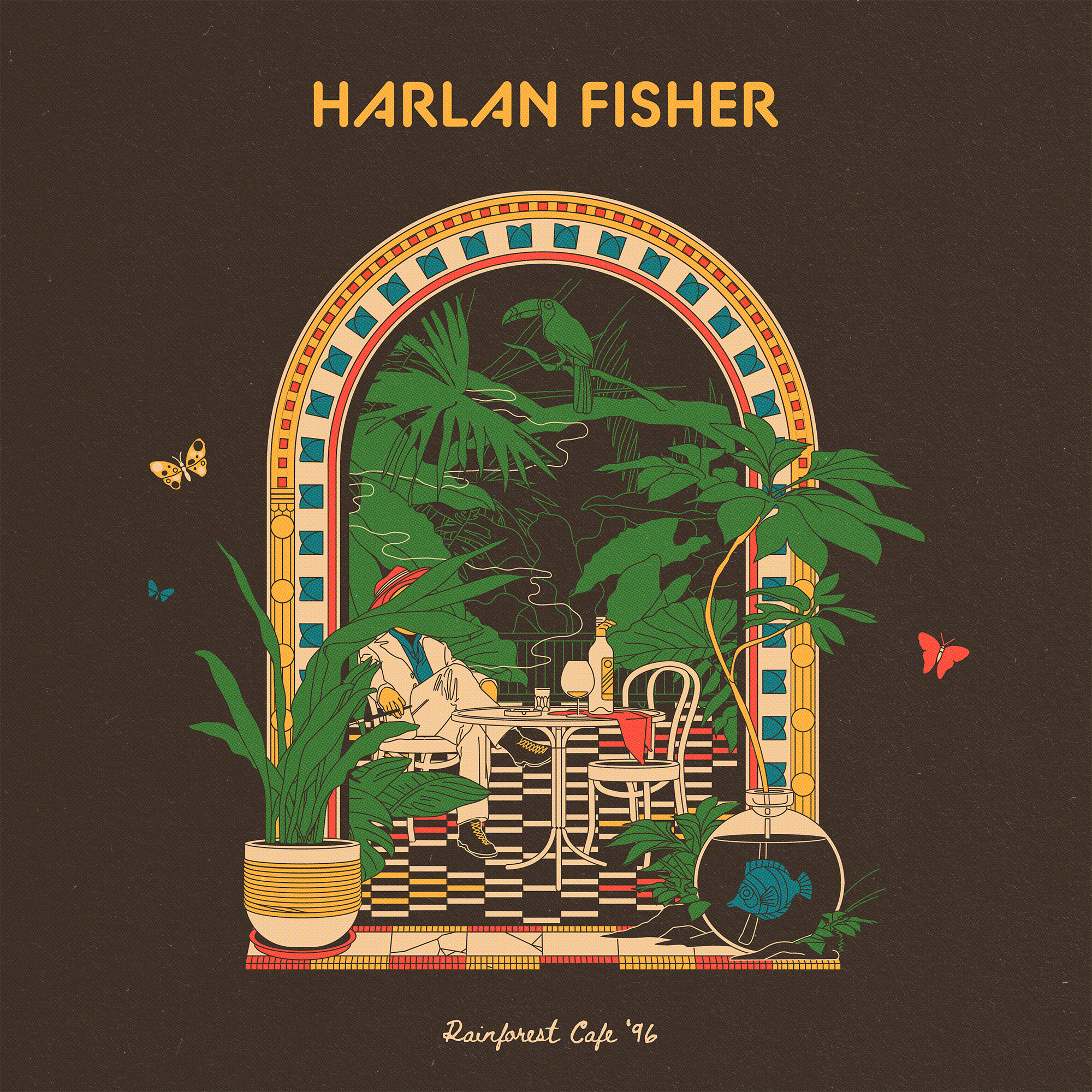 Rainforest Café '96 album art graphic design illustration