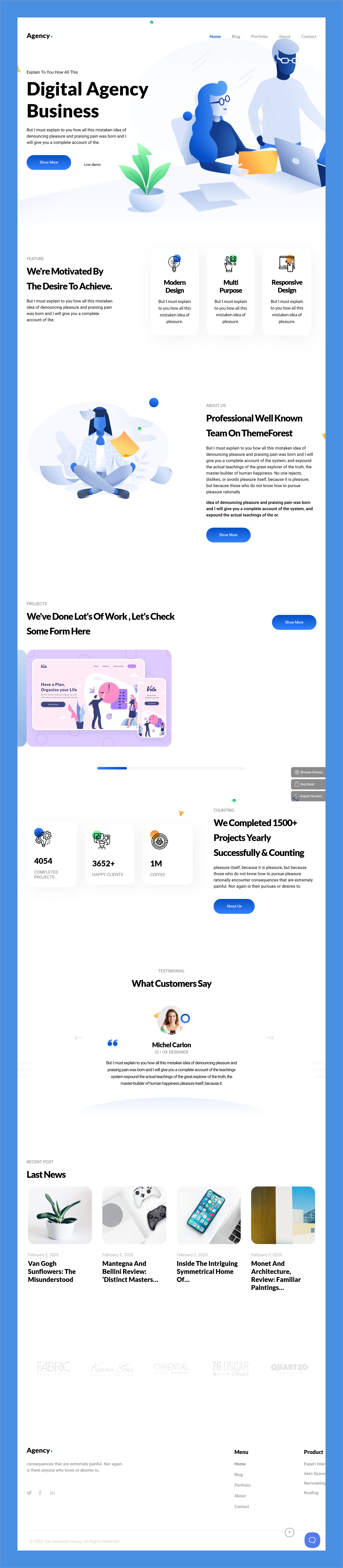 Digital Agency Business - Professional & Modern Agency Website business web design creative agency landing digital agency website freelance portfolio minimal website template professional web services startup agency site ui