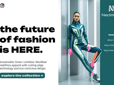 NeoWear: high tech, sustainable fashion. branding design figma graphic design illustration logo product design ui ux web web design