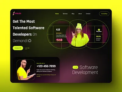 Consulting Landing Page 3d graphic design it services motion graphics saas design software development uiux design web development