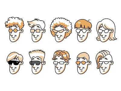 Cartoon Faces – Fun Hairstyles & Glasses! artwork avatar cartoonart cartoonfaces characterdesign commissionart creativeart customart customillustration digitalillustration freelanceartist funart glasses graphicdesign hairstyles illustration lineart minimalistdesign tkvcreatographics vectorart