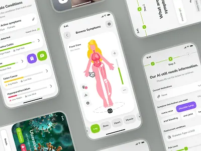 osler UI Kit: AI Telehealth App | AI Symptom Checker UI ai symptom checker ai symptom checker app ai telehealth app anatomy ui clean disease app figma ui kit healthcare app healthcare ui medical app minimal modern patient app simple symptom check symptom checker app symptom checker ui symptom ui telehealth ui kit ui kit