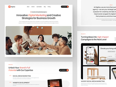 Digitize - Digital Marketing Agency agency agency website business company design digital marketing digital marketing agency digital marketing company digital marketing services figma landing page marketing marketing agency portofolio product design social media marketing ui website