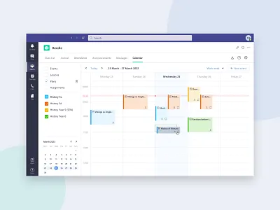 Beedle for Microsoft Teams calendar edtech education microsoft teams ms teams product design ui ux