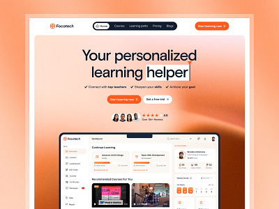 E-learning Educational SaaS Landing Page | Focotech dashboard designe dashboard ui design digital education e learning edtech education web design educational dashboard educational platform educational website focotik learning platform online education online learning ui ui design ui ux design web application web design website design