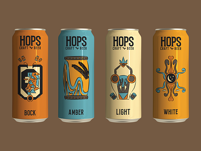 Hops Branding beer branding brew colors creative creative agency design graphic design illustration logo original packaging uidesign ux design vector
