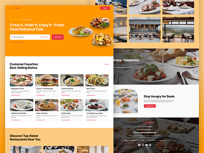 FreshBite – Online Food Delivery Website app design product design uiux design user experience design ux ux design web design