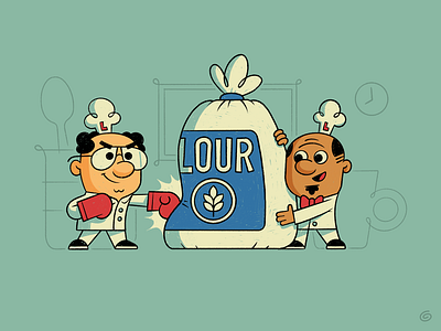 Lender's Bagels baker cartoon character characterdevelopment charactersheet classic concept drawing illustration illustrator lineup mascot miniature people retro simple small toons