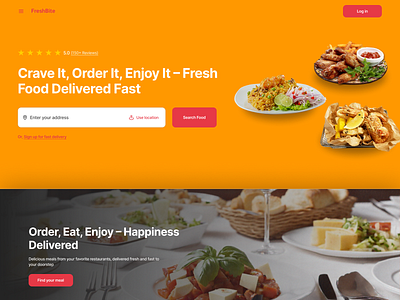 FreshBite – Website Hero Section app design product design uiux design user experience design ux ux design web design