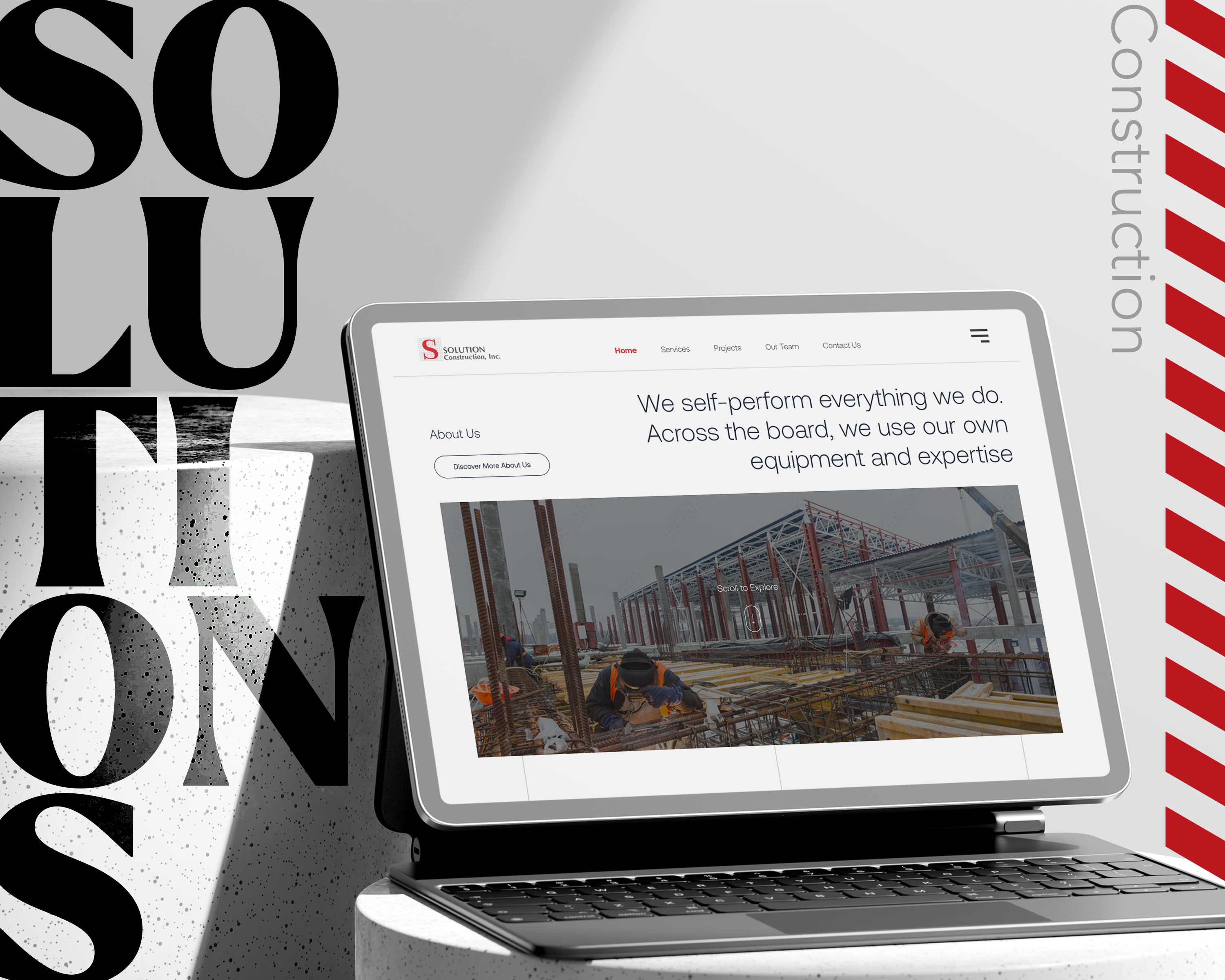 Consctruction Web Design company construction construction company figma landing page photoshop ui uiux design web design