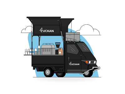 Kaffe Luckan Truck branding illustration vector vector illustration